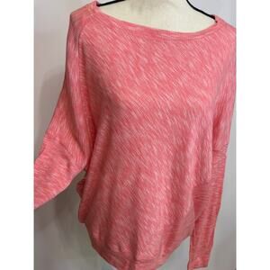 Anthropologie NWT Pink Melon Rose Long Sleeve Top Thermal Size M Cotton Batwing